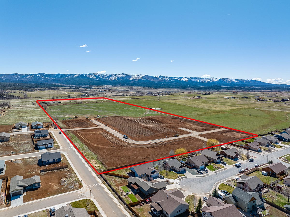 Aerial view of Mustang Crossing subdivision