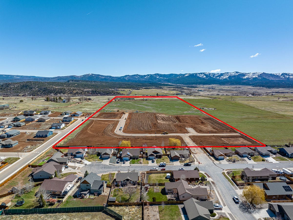 Drone view over Bayfield ranchland